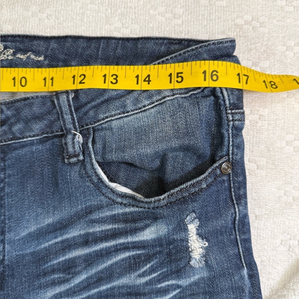 Machine Men's Ripped Blue Slim Jeans - Picture 3 of 6